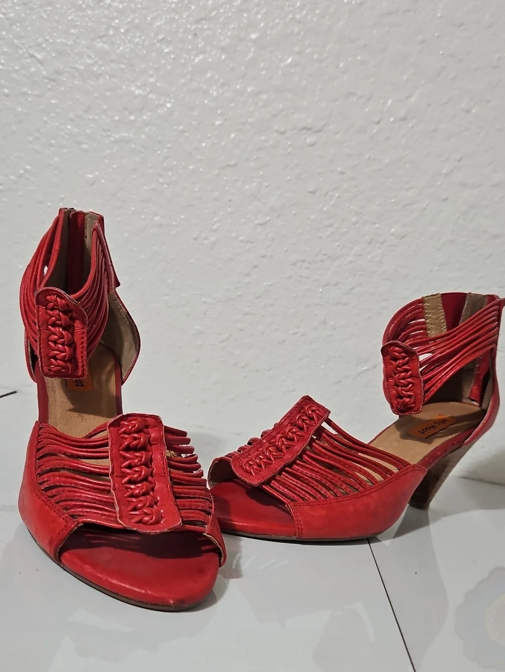 Miz Mooz Open Toe Ankle Strap Cone Heel Sandal
